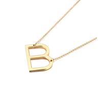 OAKKY Iniziale Collane Donna Ragazze Acciaio Inossidabile Alfabeto 26 A-Z Script Nome Monogram Ciondoli Migliori Amici Semplice Gioielli Oro B