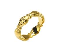 OAKKY Moderno Elegante Classico 6MM Sottile Impilabile Splicing Piccolo Pesce Forma Anello di Nozze Unisex in Acciaio Inox Scheletro Taglia 12