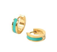 OAKKY Orecchini a Cerchio Multicolore Semplici per Donne Acciaio Inossidabile Fiorellini Gioiello Minimalista Verde