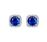 OAKKY Orecchini a Chiodo Halo Taglio Quadrato per Donne Blu