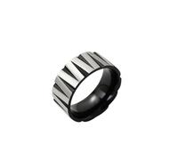 OAKKY Personalità Semplice Irregolare Affusolato Domineering Rock Hip Hop Ornamenti a Mano Anello per Uomo in Acciaio Inossidabile Argento Nero Taglia 25
