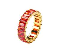 OAKKY Personalità Versatile Semplice Nicchia Colorato Zircone Anelli Uomo Donna Titanio Acciaio Oro Rosso Taglia 12