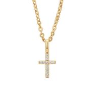 OAKKY Piccole Collane Croce per Donne Oro Acciaio Inossidabile Semplice Delicato Pendente Montato Zirconia Cubica Collane Minimalista Gioiello Religioso