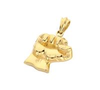 OAKKY Prepotente Hip Hop Cool Mani del Teschio Gotico Pugno Chiuso Boxe Power Biker Pendente Collana Uomo in Acciaio Inox Oro con Catena