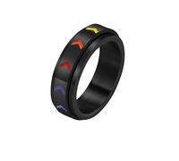 OAKKY Segui La Tua Strada Anello Freccia Arcobaleno Fascia Acciaio Inossidabile Audace Unisex Dichiarazione Nero Taglia 27