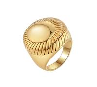 OAKKY Semplice Dominante Hip Hop Cupola Grossa Solidi Girasoli a Forma di Biker Anello Donne in Acciaio Inox Stile Punk Gotico Oro Taglia 19