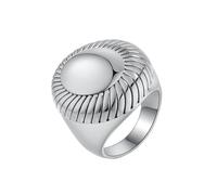 OAKKY Semplice Dominante Hip Hop Cupola Grossa Solidi Girasoli a Forma di Biker Anello Donne in Acciaio Inox Stile Punk Gotico Argento Taglia 12