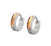 OAKKY Unico Semplice Hip Hop Sottile Cool Colorato Cristallo Piccolo Huggie Cerchio a Forma di C Coppia Orecchino Unisex in Acciaio Inox Orecchio Perno Gancio Clip Champagne Argento