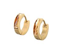 OAKKY Unico Semplice Hip Hop Sottile Cool Colorato Cristallo Piccolo Huggie Cerchio a Forma di C Coppia Orecchino Unisex in Acciaio Inox Orecchio Perno Gancio Clip Champagne Oro
