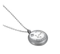 OAKKY Unisex in Acciaio Inox Hip Hop 12 Costellazioni Zodiacale Segno Zodiacale con Ciondolo di Cristallo Rotondo Astrologia Oroscopo Collana Argento Scorpione