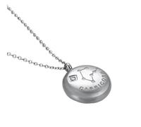 OAKKY Unisex in Acciaio Inox Hip Hop 12 Costellazioni Zodiacale Segno Zodiacale con Ciondolo di Cristallo Rotondo Astrologia Oroscopo Collana Argento Capricorno