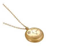 OAKKY Unisex in Acciaio Inox Hip Hop 12 Costellazioni Zodiacale Segno Zodiacale con Ciondolo di Cristallo Rotondo Astrologia Oroscopo Collana Oro Capricorno