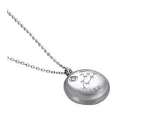 OAKKY Unisex in Acciaio Inox Hip Hop 12 Costellazioni Zodiacale Segno Zodiacale con Ciondolo di Cristallo Rotondo Astrologia Oroscopo Collana Argento Leo
