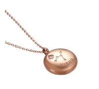 OAKKY Unisex in Acciaio Inox Hip Hop 12 Costellazioni Zodiacale Segno Zodiacale con Ciondolo di Cristallo Rotondo Astrologia Oroscopo Collana Oro Rosa Vergine
