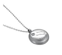 OAKKY Unisex in Acciaio Inox Hip Hop 12 Costellazioni Zodiacale Segno Zodiacale con Ciondolo di Cristallo Rotondo Astrologia Oroscopo Collana Argento Gemelli