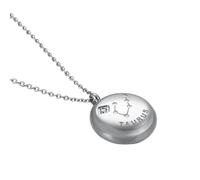 OAKKY Unisex in Acciaio Inox Hip Hop 12 Costellazioni Zodiacale Segno Zodiacale con Ciondolo di Cristallo Rotondo Astrologia Oroscopo Collana Argento Toro