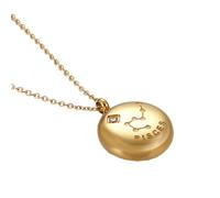 OAKKY Unisex in Acciaio Inox Hip Hop 12 Costellazioni Zodiacale Segno Zodiacale con Ciondolo di Cristallo Rotondo Astrologia Oroscopo Collana Oro Pesci