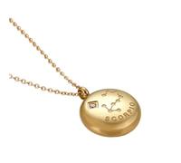 OAKKY Unisex in Acciaio Inox Hip Hop 12 Costellazioni Zodiacale Segno Zodiacale con Ciondolo di Cristallo Rotondo Astrologia Oroscopo Collana Oro Scorpione