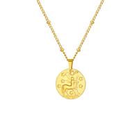 OAKKY Unisex in Acciaio Inox Semplice Delicato Modello Speciale Eemboss Intagliato Rotondo 12 Costellazioni Zodiacale Segno Zodiacale Ciondolo Targhetta per Cane Oroscopo Collana Sagittario