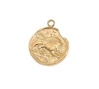 OAKKY Unisex in Acciaio Inox Vintage Delicato Goffratura Intagliato 12 Costellazioni Segno Zodiacale Rotondo Moneta Ciondolo Targhetta per Cane Oroscopo Astrologia Collana Leone