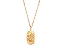 OAKKY Unisex in Acciaio Inox Vintage Semplice Unico 12 Costellazioni Segno Zodiacale Zirconi Intarsio Ciondolo Oroscopo Astrologia Collana Acqua Onda Catena Leone