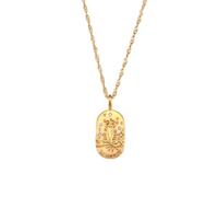 OAKKY Unisex in Acciaio Inox Vintage Semplice Unico 12 Costellazioni Segno Zodiacale Zirconi Intarsio Ciondolo Oroscopo Astrologia Collana Acqua Onda Catena Scorpione