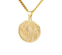 OAKKY Unisex Rame Semplice Astratto Unico 12 Costellazioni Segno Zodiacale Modello Speciale Intarsio di Cristallo Pendente Oroscopo Collana Ariete