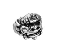 OAKKY Uomini Donne Guardiano Della Ricchezza Pixiu Kylin Anelli Talismano Per Buona Fortuna E Protezione Gioiello Simbolo Culturale Asiatico Taglia 17