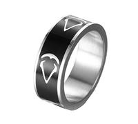 OAKKY Uomo 316l Acciaio Inossidabile Assassin's Creed Anelli ASSASSINS INSIGNIA Argento Nero Taglia 17