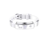 OAKKY Vintage Semplice 12 Costellazione Zodiaco Segno Logo Braccialetto Bracciali Uomo Acciaio Inossidabile Oroscopo Regolabile, Bianca Toro