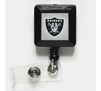 Oakland Raiders Official NFL 2.5cm x 2.5cm Retractable Badge Holder Keychain