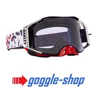Oakley AIRBRAKE Motocross Occhiali - Tld Rosso Bianco Blu Stars / Prizm Basso