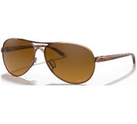 Oakley Donna OO4079 FEEDBACK 407914 Occhiali da sole Metallo Oro Marrone Rotonda Polarizzata Sfumata