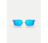 Oakley - Gibston - Occhiali da sole rettangolari trasparenti lucidi con lenti specchiate blu-Trasparente M