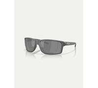 Oakley - Gibston XL - Occhiali da sole rettangolari in acciaio con lenti nere specchiate polarizzate-Grigio L