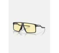 Oakley - Helux Gaming Collection - Occhiali da sole rettangolari grigio fumo opaco con lenti a specchio gialle M