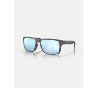 Oakley - Holbrook™ Woodgrain Collection - Occhiali da sole squadrati con venature effetto legno e lenti blu a specchio polarizzate-Marrone XL