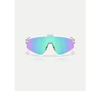 Oakley - Latch™ - Occhiali da sole a mascherina trasparenti con lenti blu specchiate e pannello-Trasparente L
