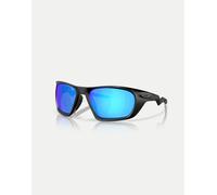 Oakley - Lateralis - Occhiali da sole rettangolari nero opaco con lenti a specchio blu L