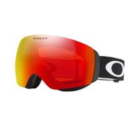 Oakley, Maschera da snowboard Flight Deck, colore Nero Matte/Logo Bianco/Banda Nera/Lenti Rosso Iridium (Prizm Torch Iridium)