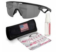 Oakley SPHAERA OO9403 - Occhiali da sole rettangolari con kit ufficiale, Montatura Nero Opaco | Lente Polarizzata Prizm Nero, 36 mm