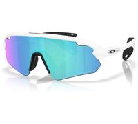 Oakley Occhiali da sole Stunt Devil Low Bridge Fit OO9525, bianco opaco, zaffiro Prizm, 37 mm