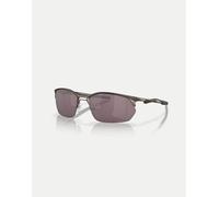 Oakley - Wire Tap 2.0 - Occhiali da sole rettangolari color peltro con lenti polarizzate marroni specchiate-Grigio S
