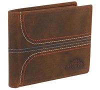 Oakridge Leather Portafoglio da uomo retrò vintage bi-Fold flip-up, Pelle marrone cacciatore, Casual