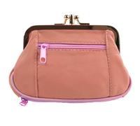 Oakridge Leather Portamonete da donna con doppia chiusura, rosa, Borsa con chiusura