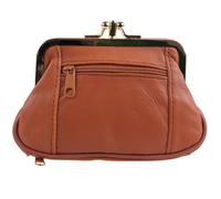 Oakridge Leather Portamonete da donna con doppia chiusura, Terracotta., Borsa con chiusura