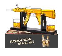 Oaksea AK47 - Set regalo di whisky natalizio da uomo, set di decanter per whisky con 2 bicchieri, regalo di compleanno unico per papà, nonno, regali di Babbo Natale segreti per lui marito, dispenser