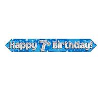 Oaktree 1.585.973,5 cm "Happy 7th Birthday foil olografico banner, rosa