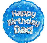 Oaktree 18" Happy Birthday Dad Blue Holographic
