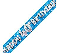 Oaktree Ltd Banner Happy 40th Birthday, Lamina, Blu, 270 x 12 x 0.1 cm